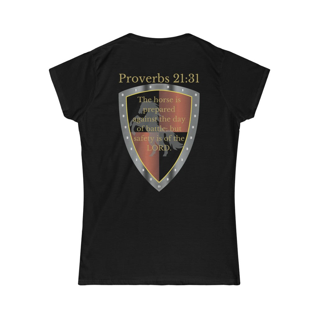 Proverbs 21:31 Shield of Faith Women's Tee