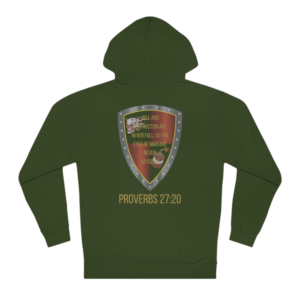 Proverbs 27:20 Shield of Faith Hooded Sweatshirt