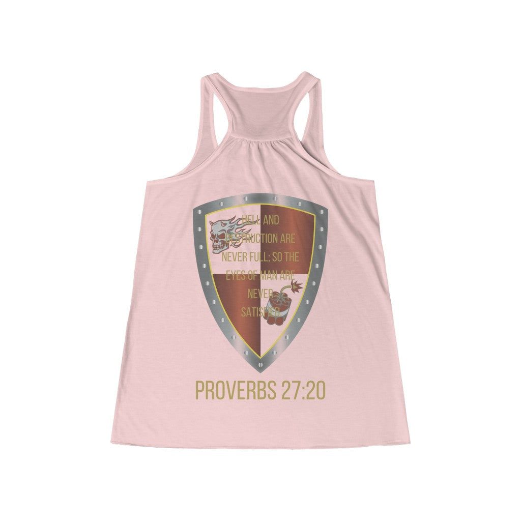 Proverbs 27:20 Shield of Faith Flowy Racerback Tank