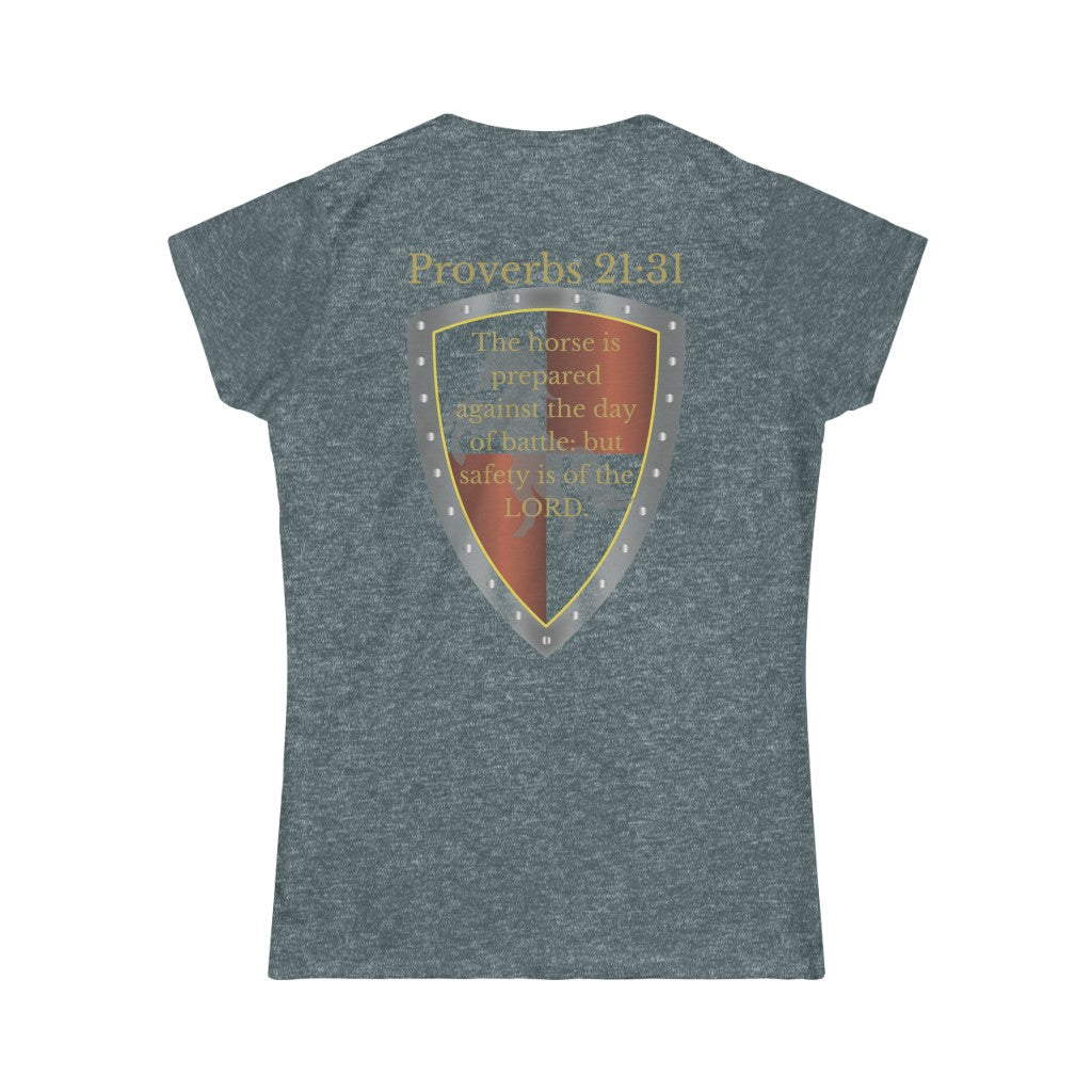 Proverbs 21:31 Shield of Faith Women's Tee