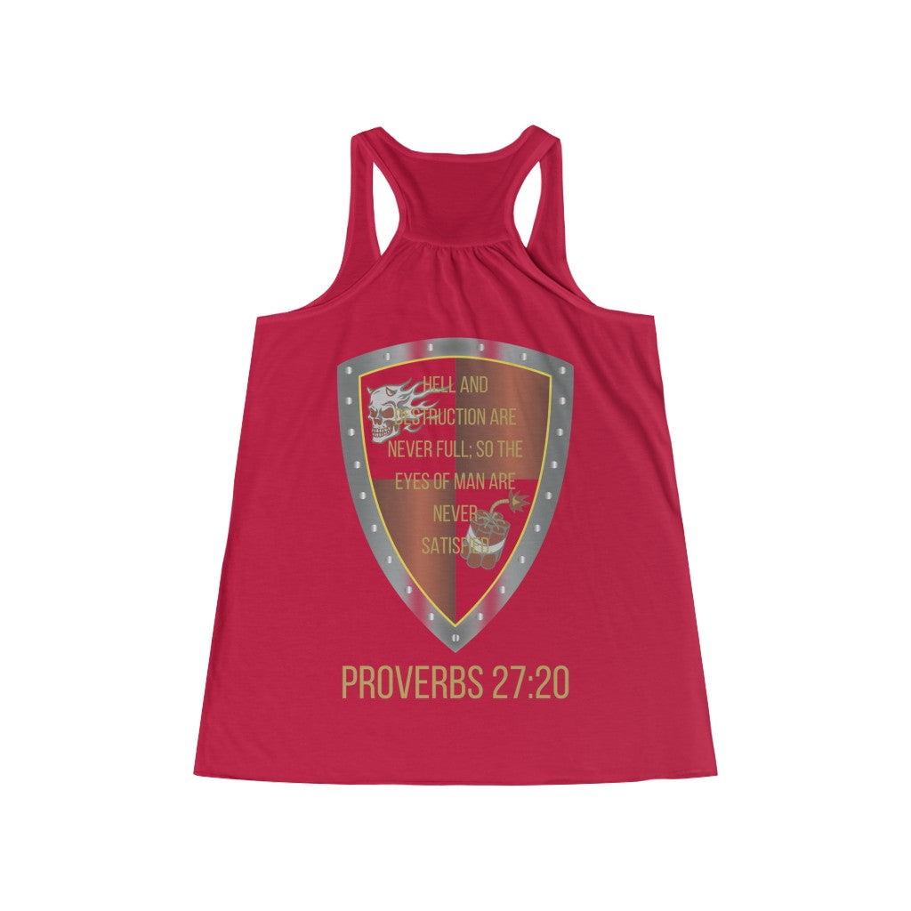 Proverbs 27:20 Shield of Faith Flowy Racerback Tank