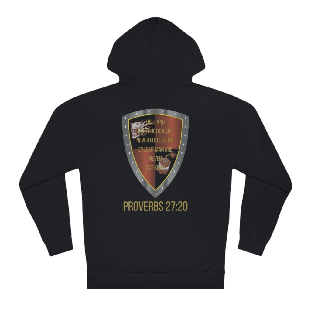 Proverbs 27:20 Shield of Faith Hooded Sweatshirt