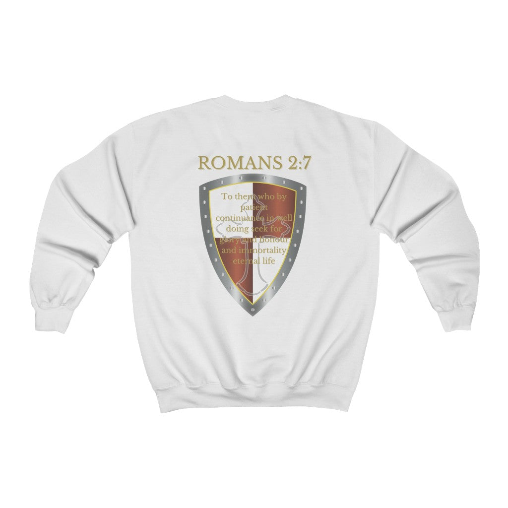 Romans 2:7 Shield of Faith Sweatshirt