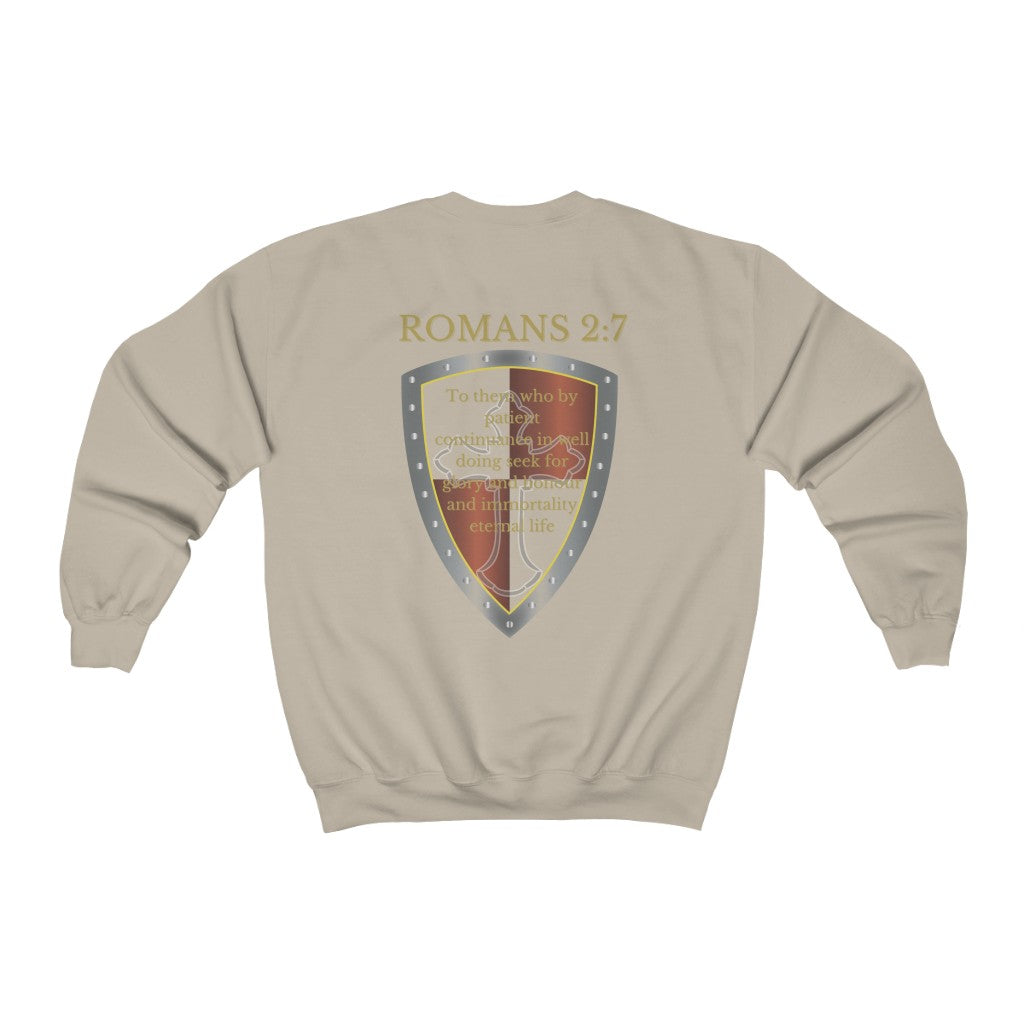 Romans 2:7 Shield of Faith Sweatshirt