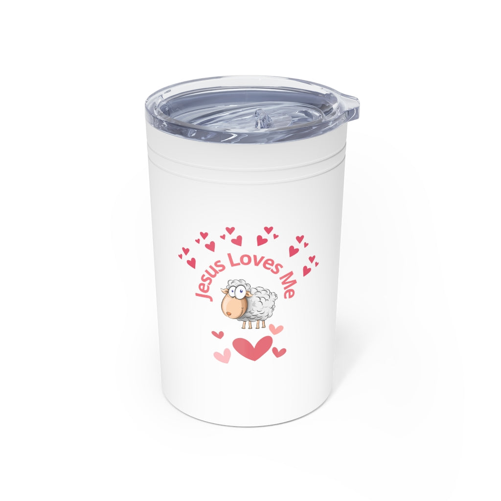 Jesus Loves Me Sheep Vacuum Insulated Tumbler, 11oz