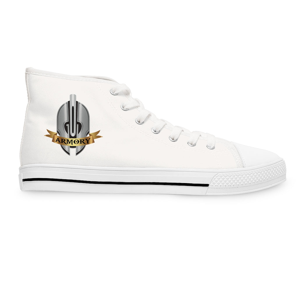 God Armory Women's High Top Shoes of Peace - White