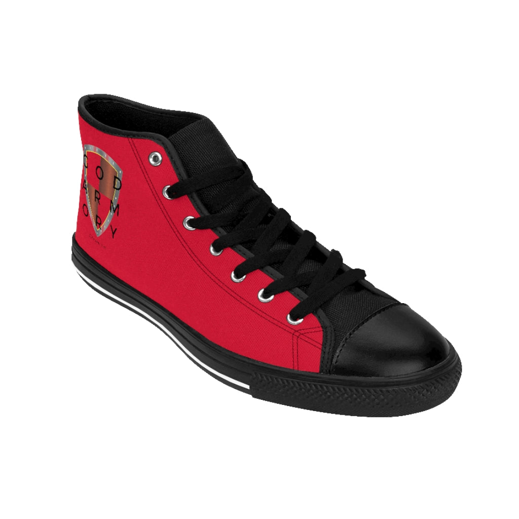 God Armory Shield Men's High-top Shoes of Peace - Red