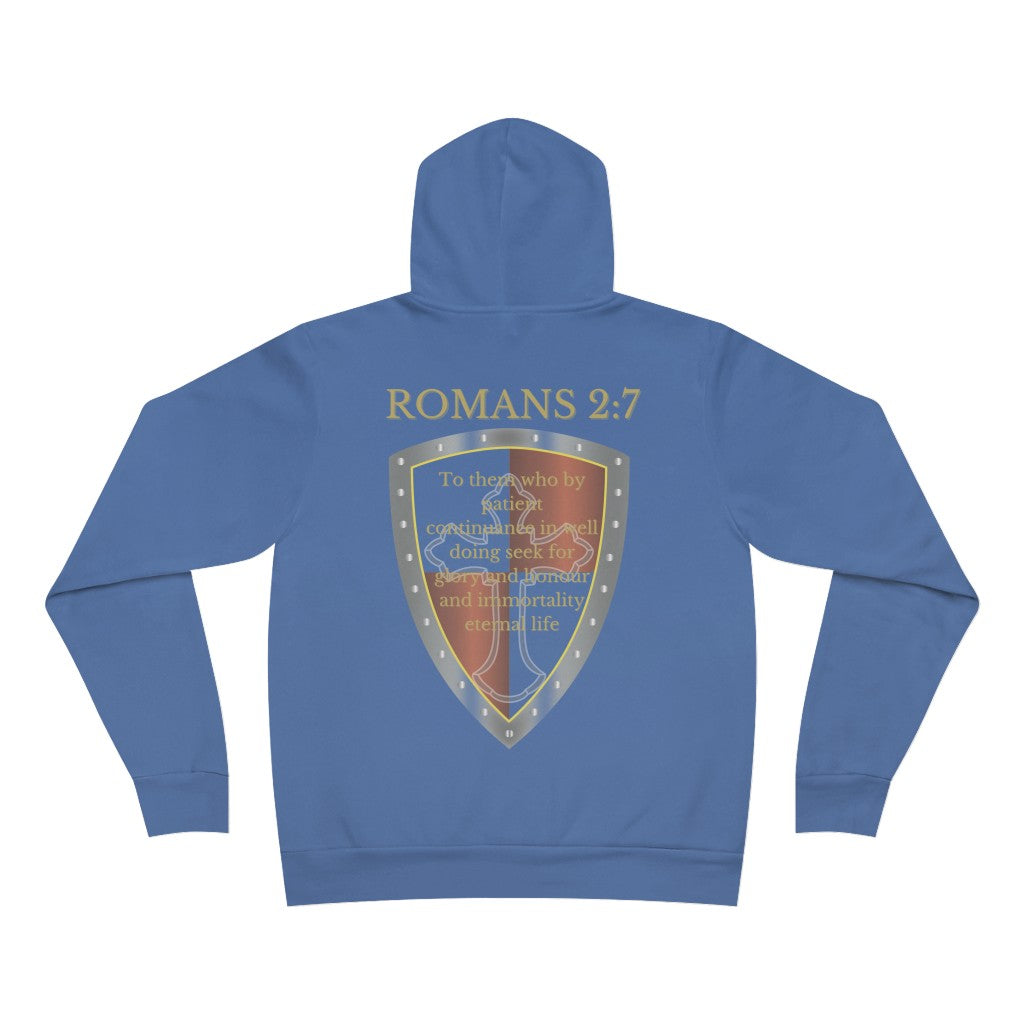 Romans 2:7 Shield of Faith Hoodie