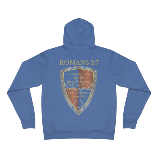 Romans 2:7 Shield of Faith Hoodie