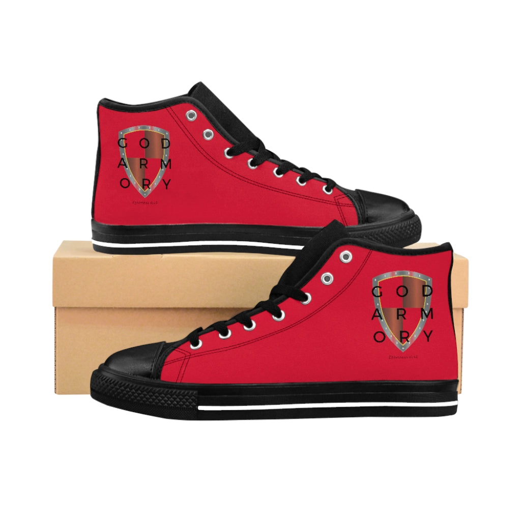 God Armory Shield Men's High-top Shoes of Peace - Red