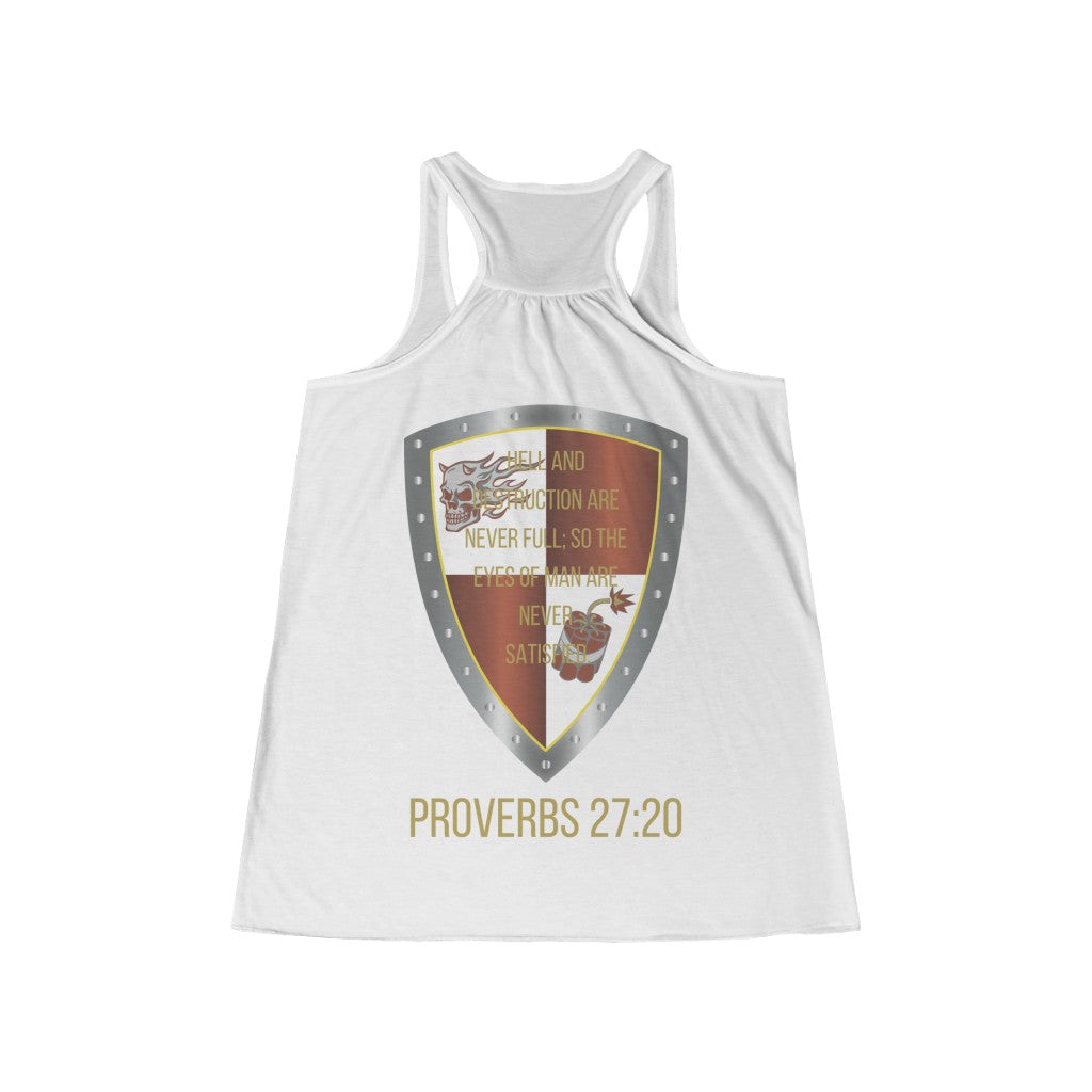 Proverbs 27:20 Shield of Faith Flowy Racerback Tank