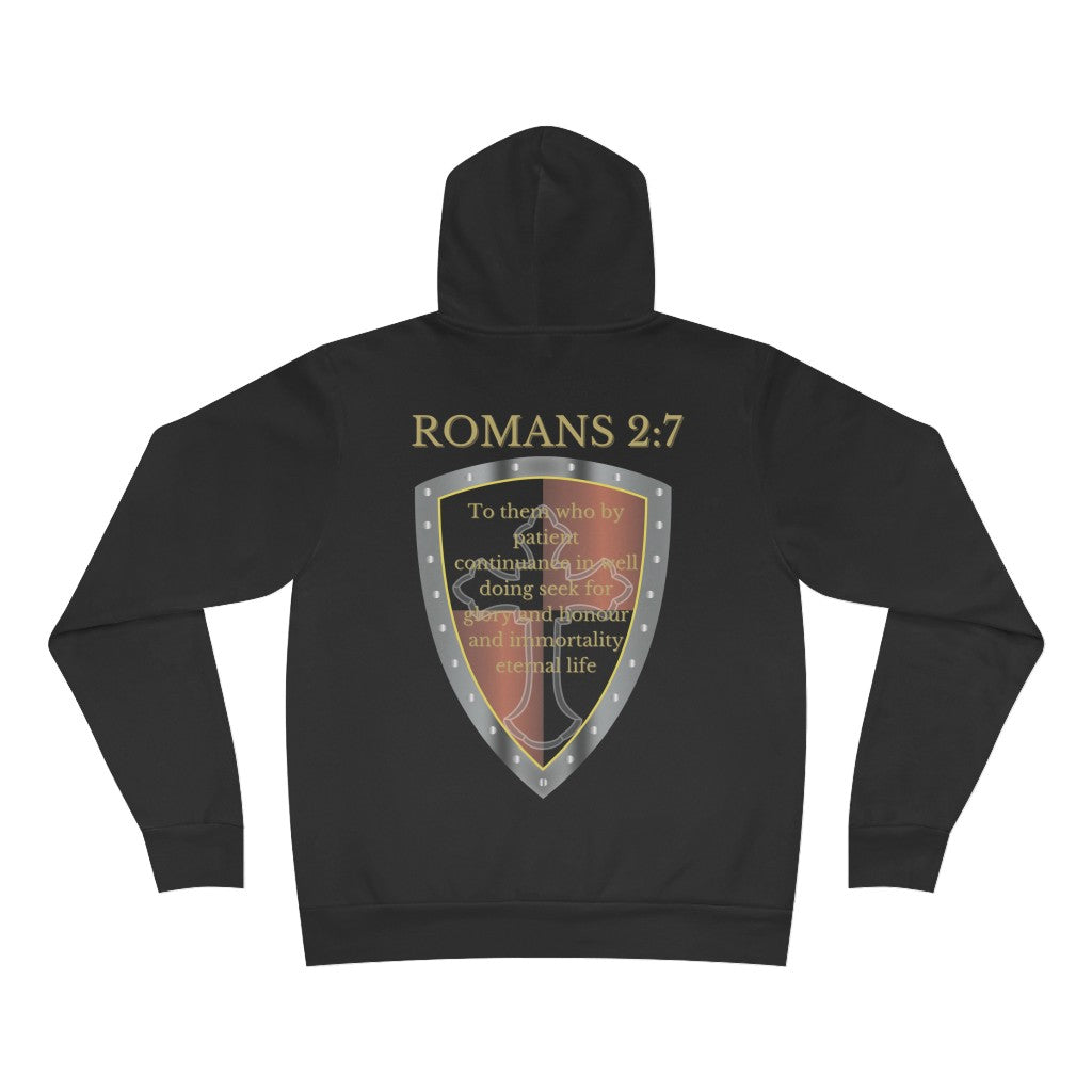 Romans 2:7 Shield of Faith Hoodie