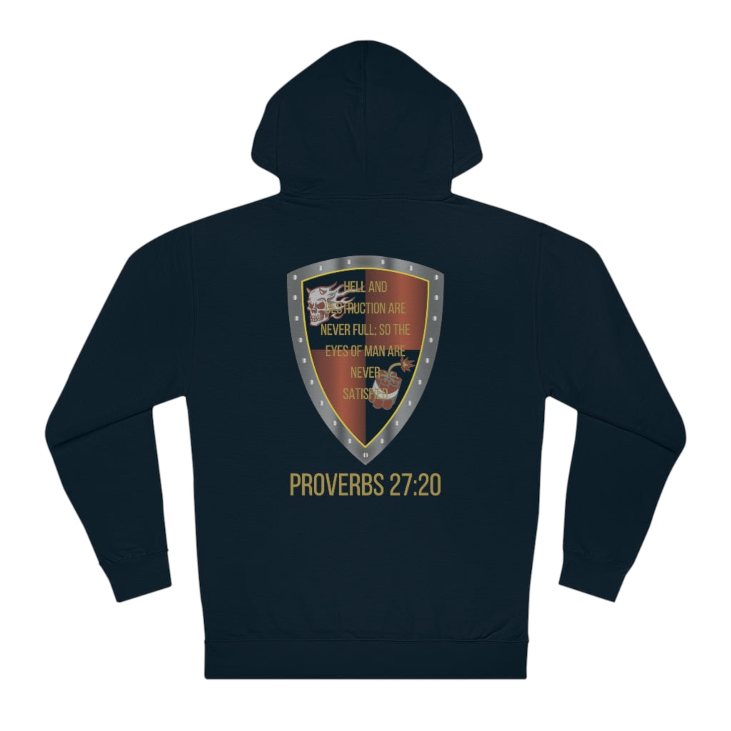 Proverbs 27:20 Shield of Faith Hooded Sweatshirt