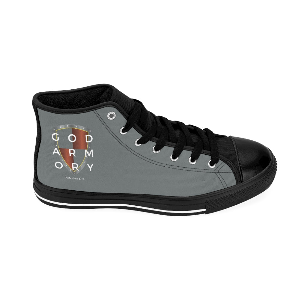 God Armory Shield  Men's High-top Shoes of Peace- Gray