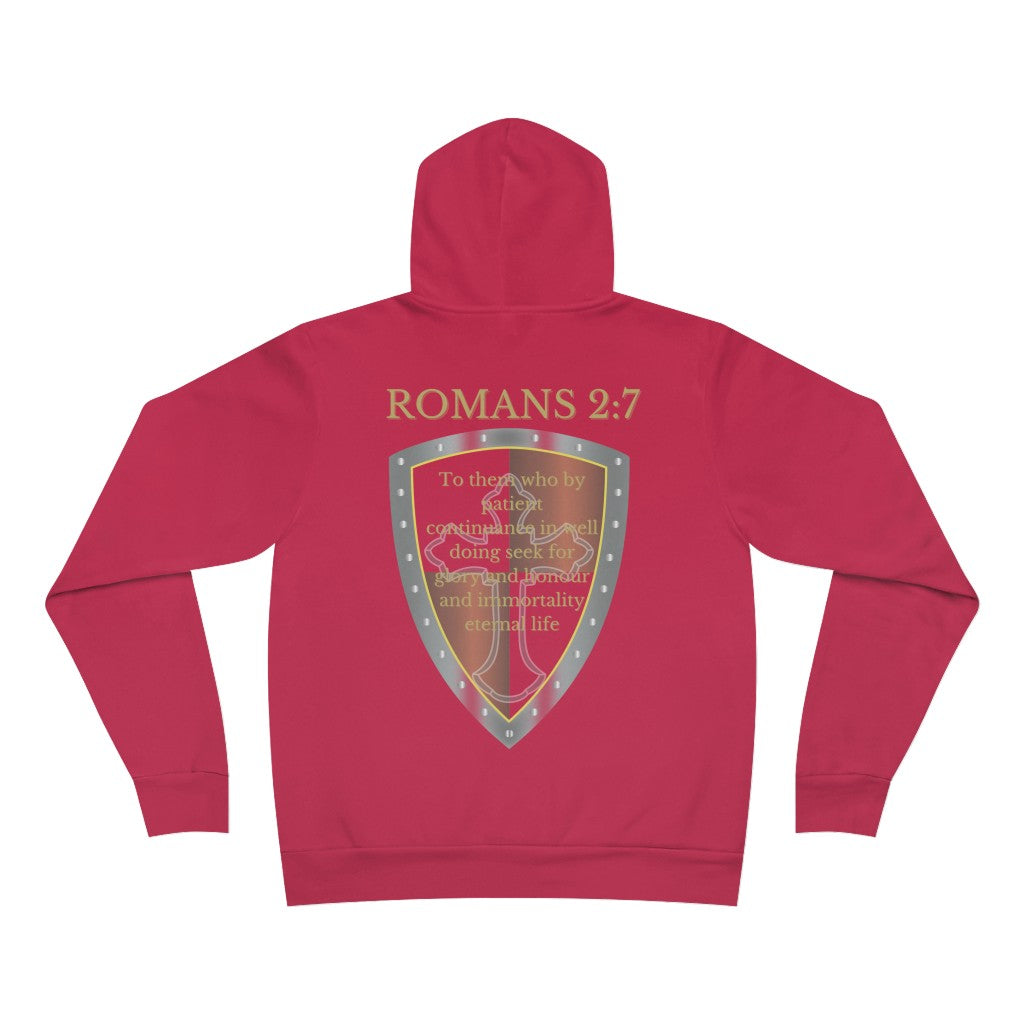 Romans 2:7 Shield of Faith Hoodie