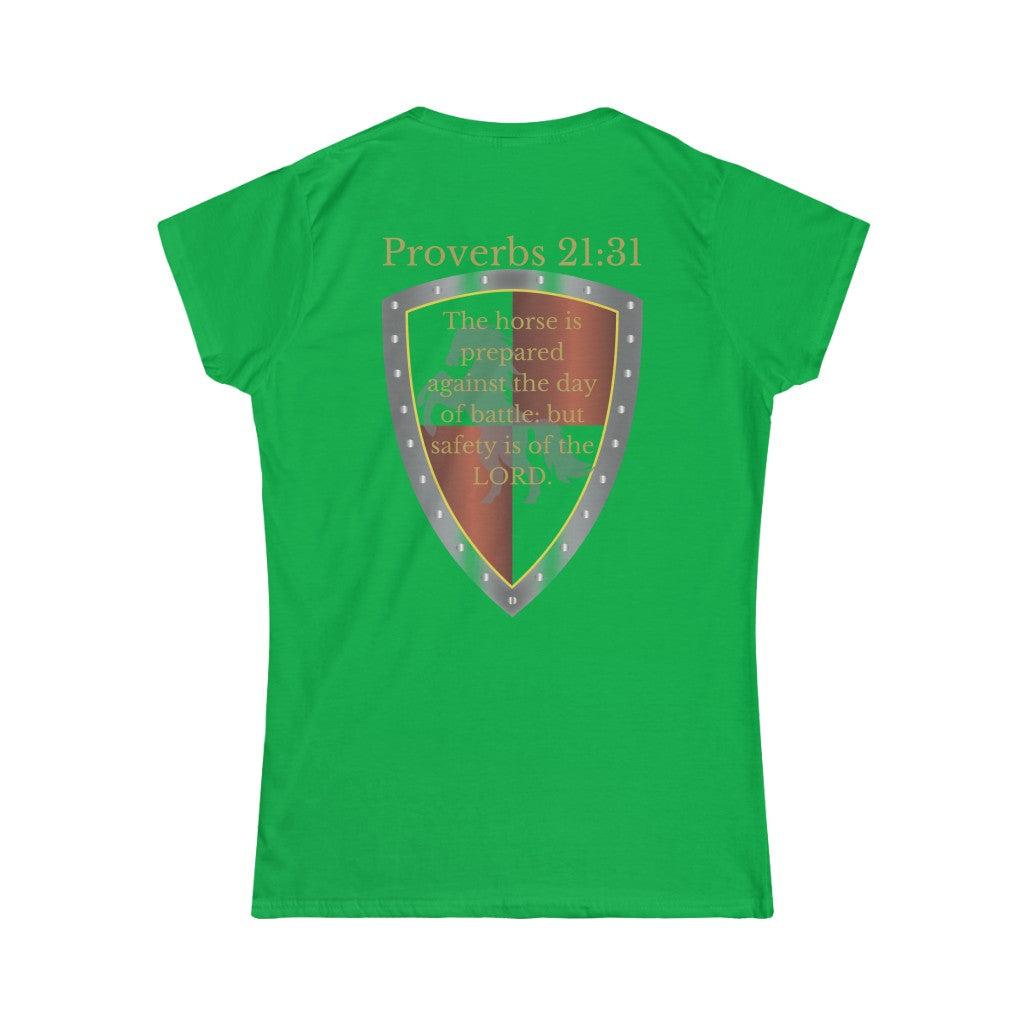 Proverbs 21:31 Shield of Faith Women's Tee