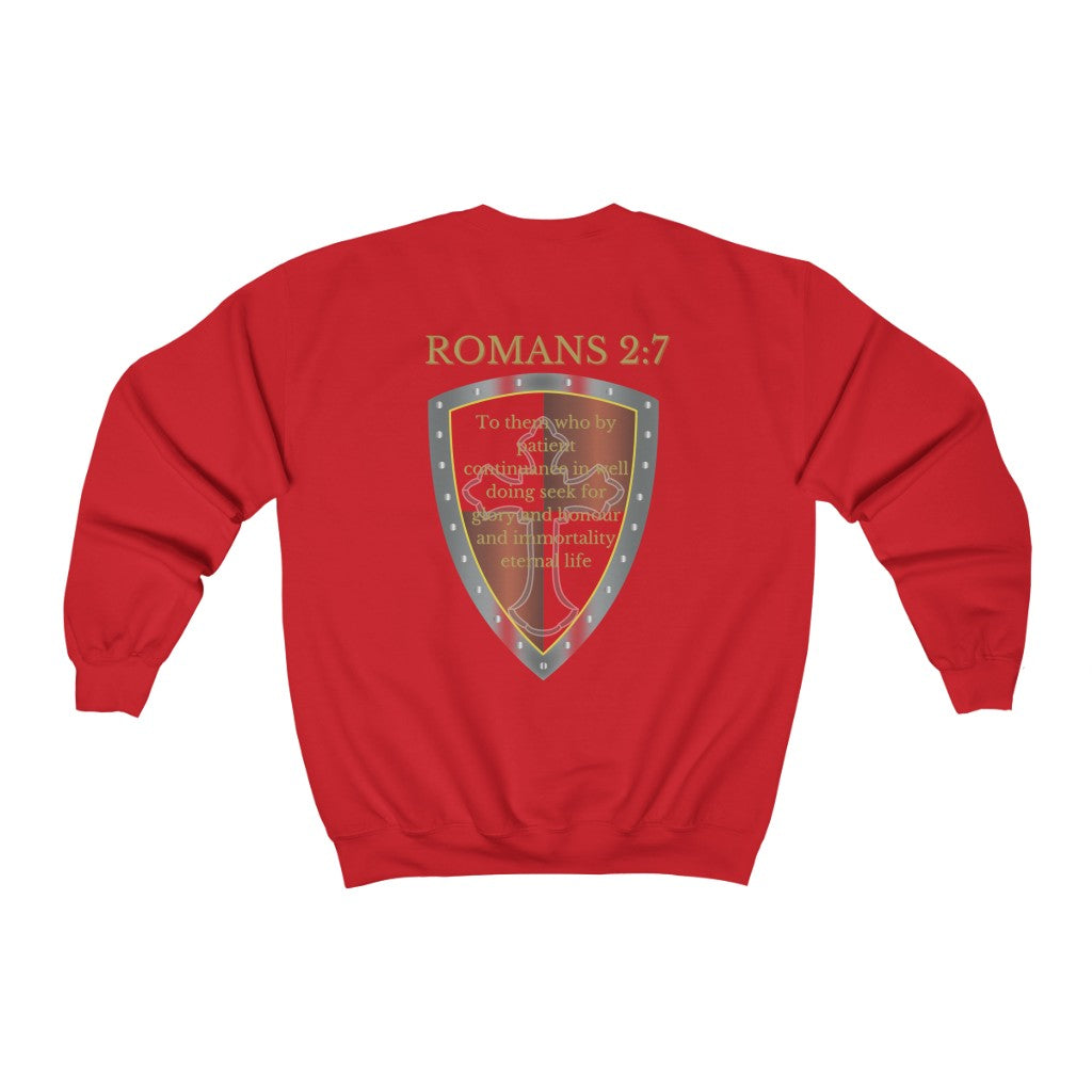 Romans 2:7 Shield of Faith Sweatshirt