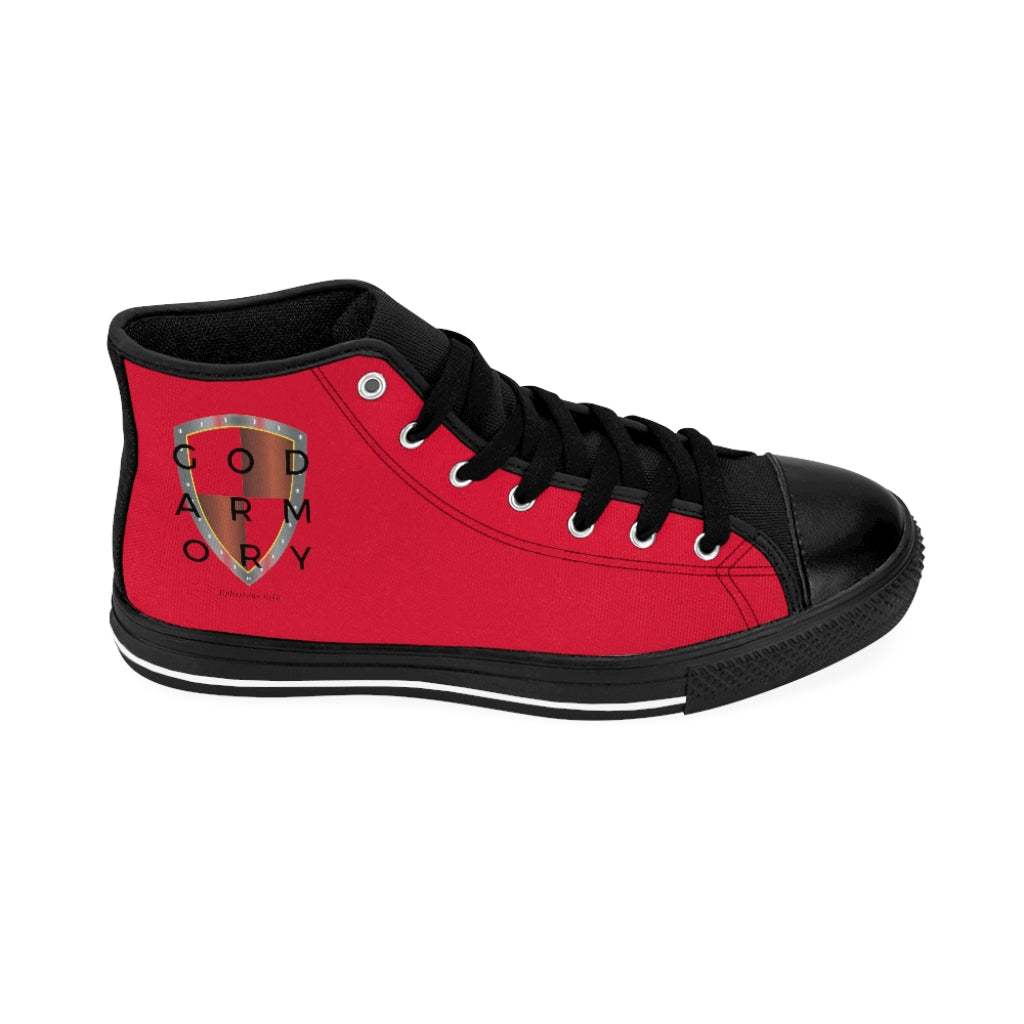 God Armory Shield Men's High-top Shoes of Peace - Red