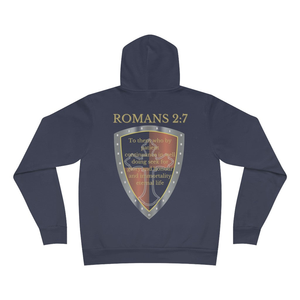 Romans 2:7 Shield of Faith Hoodie