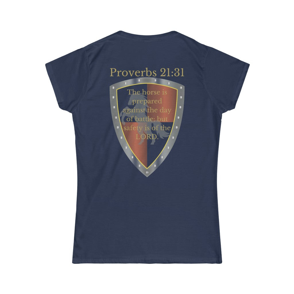 Proverbs 21:31 Shield of Faith Women's Tee