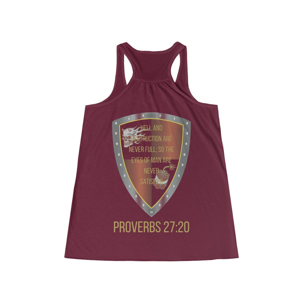 Proverbs 27:20 Shield of Faith Flowy Racerback Tank