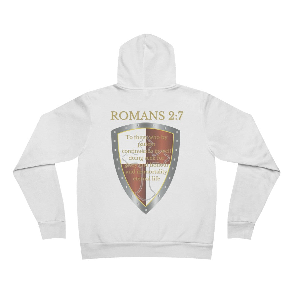 Romans 2:7 Shield of Faith Hoodie