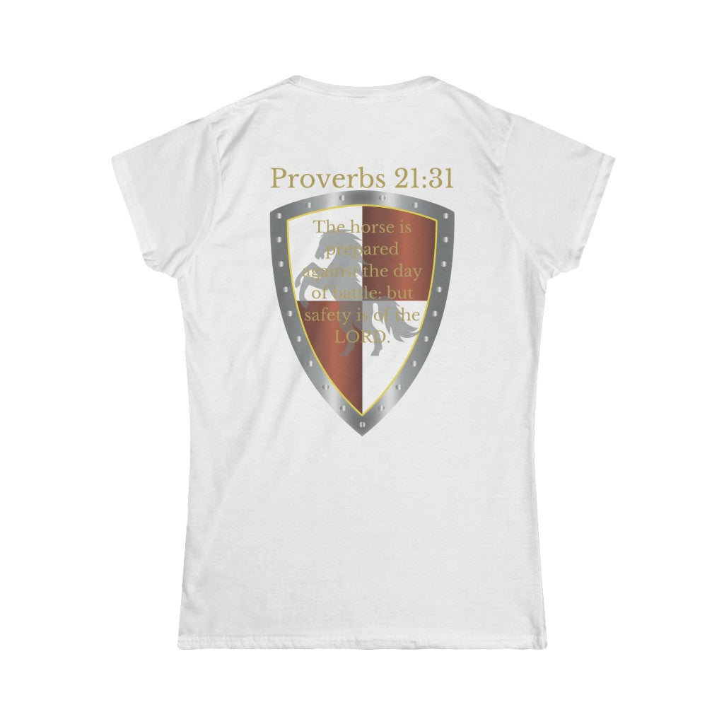 Proverbs 21:31 Shield of Faith Women's Tee