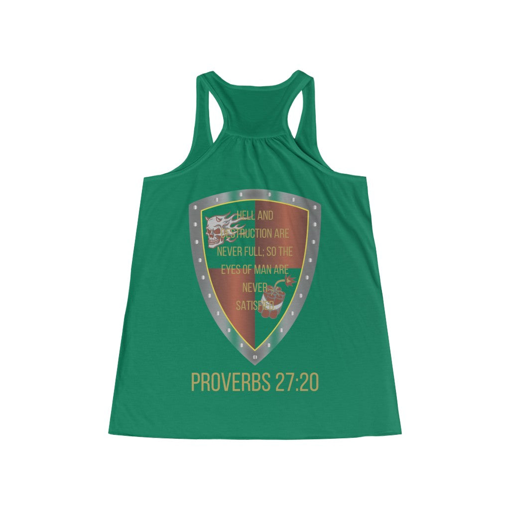 Proverbs 27:20 Shield of Faith Flowy Racerback Tank