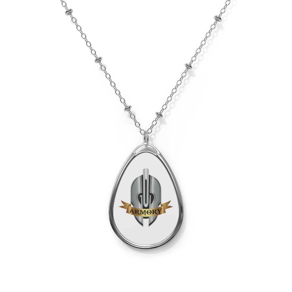 God Armory Oval Necklace -White