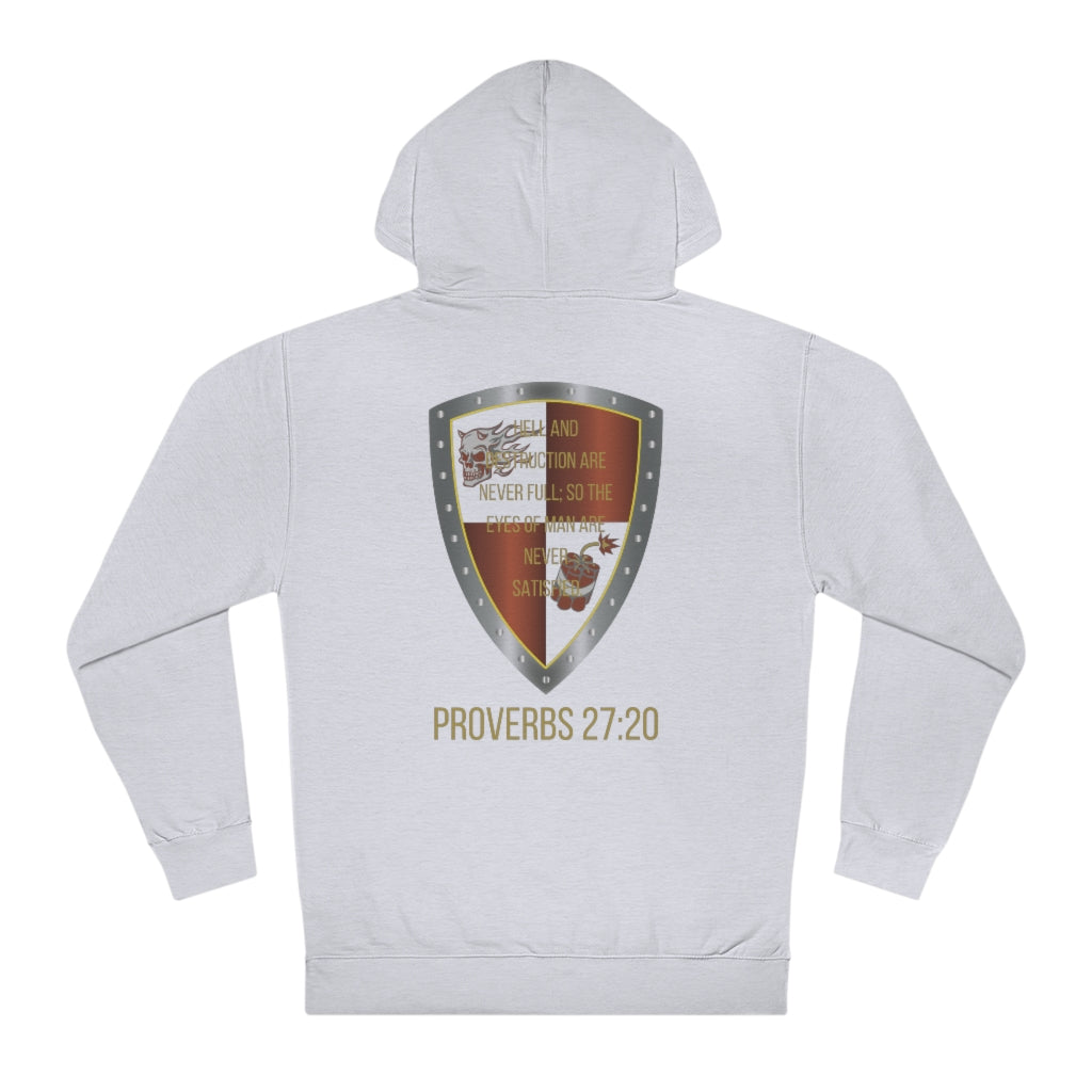 Proverbs 27:20 Shield of Faith Hooded Sweatshirt