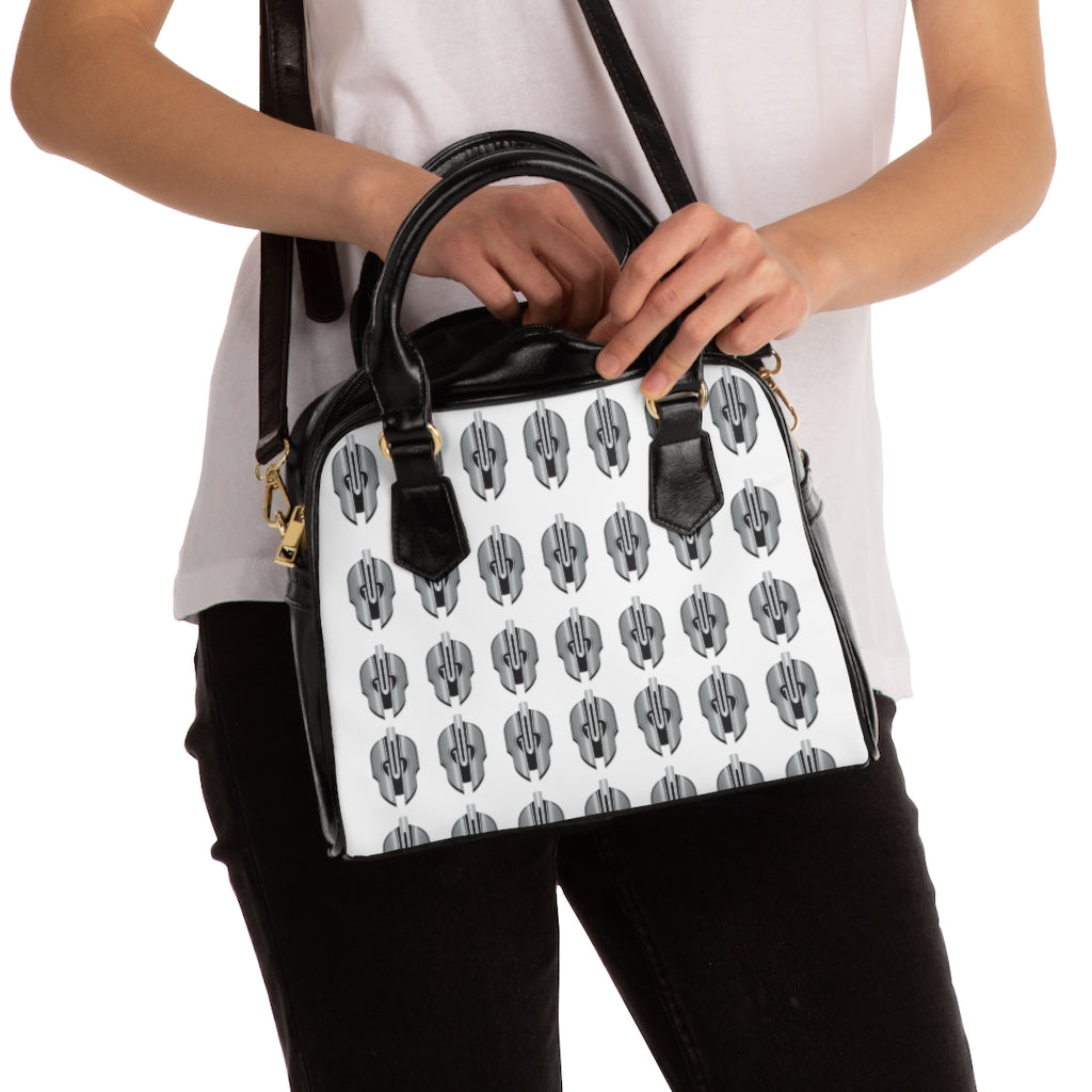 God Armory Pattern Shoulder Handbag