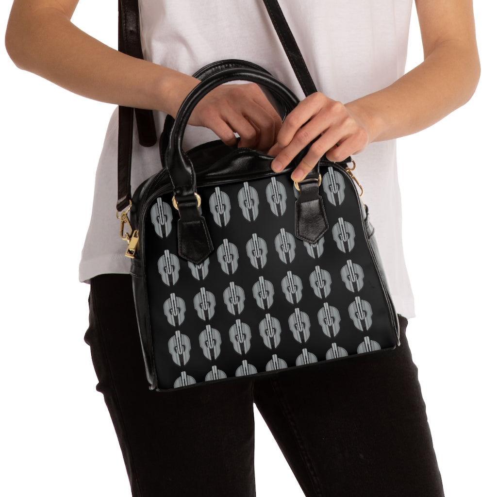 God Armory Pattern Shoulder Handbag