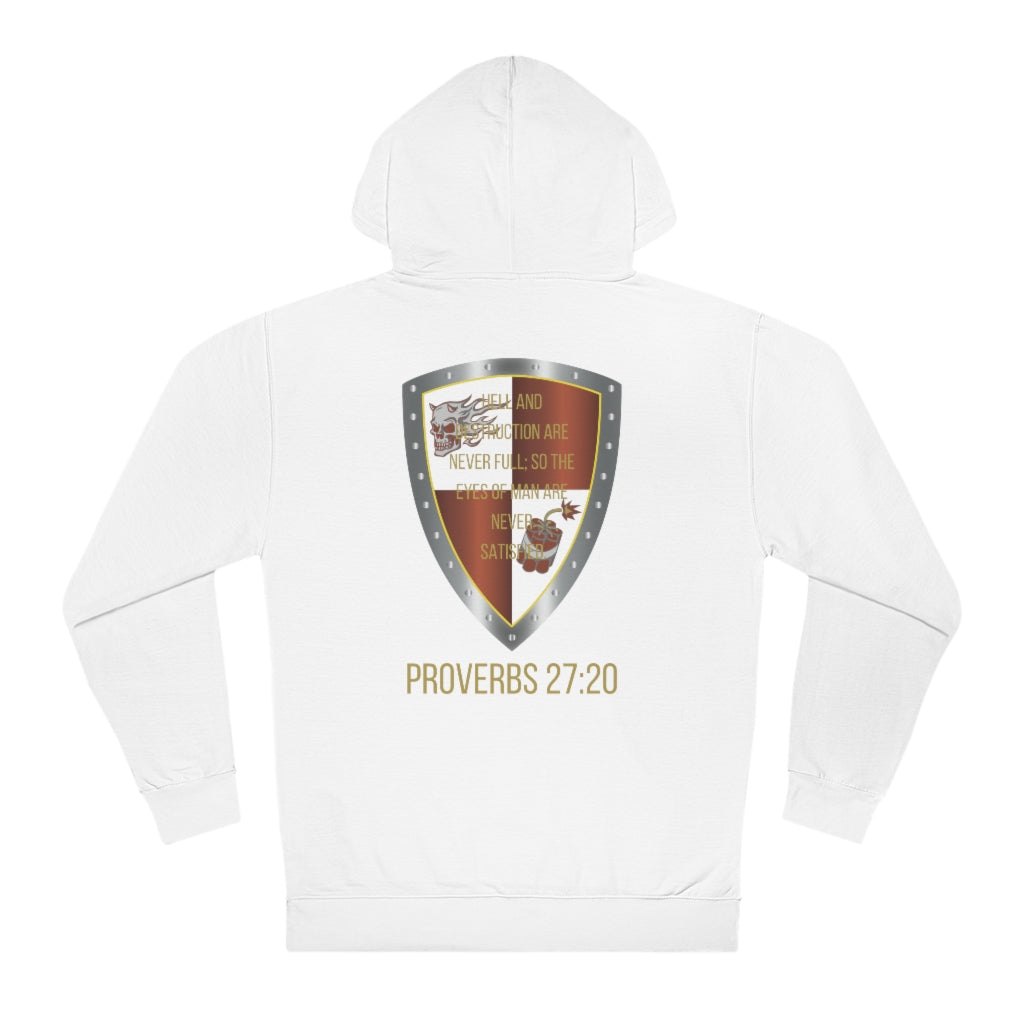 Proverbs 27:20 Shield of Faith Hooded Sweatshirt