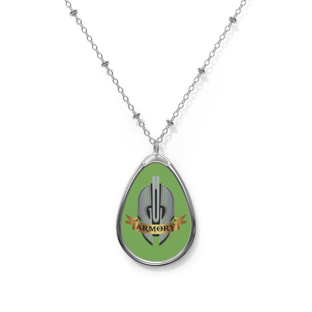 God Armory Oval Necklace - Green