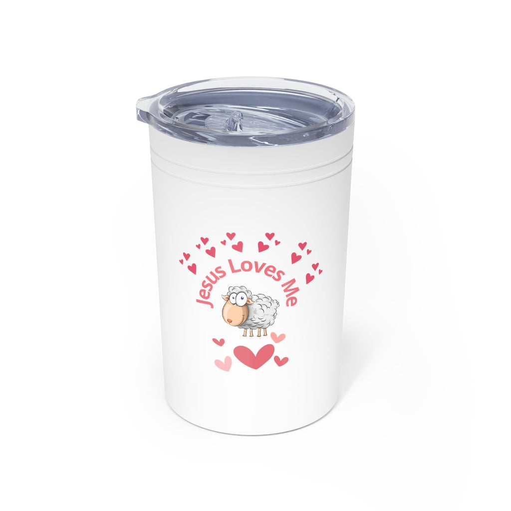 Jesus Loves Me Sheep Vacuum Insulated Tumbler, 11oz