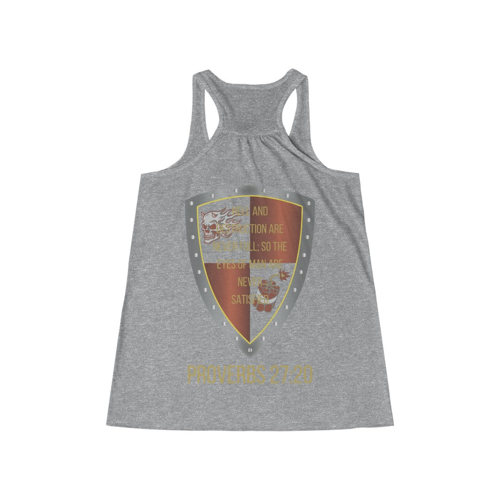 Proverbs 27:20 Shield of Faith Flowy Racerback Tank