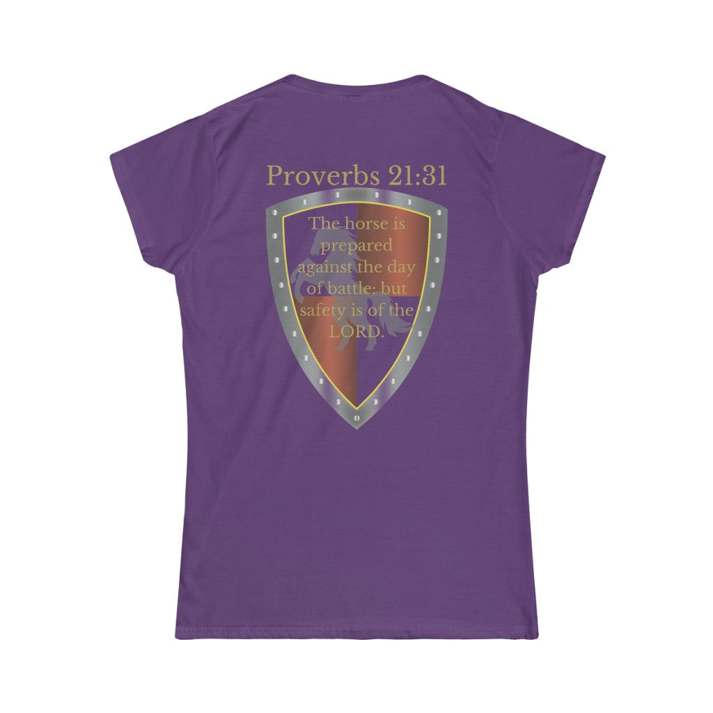 Proverbs 21:31 Shield of Faith Women's Tee