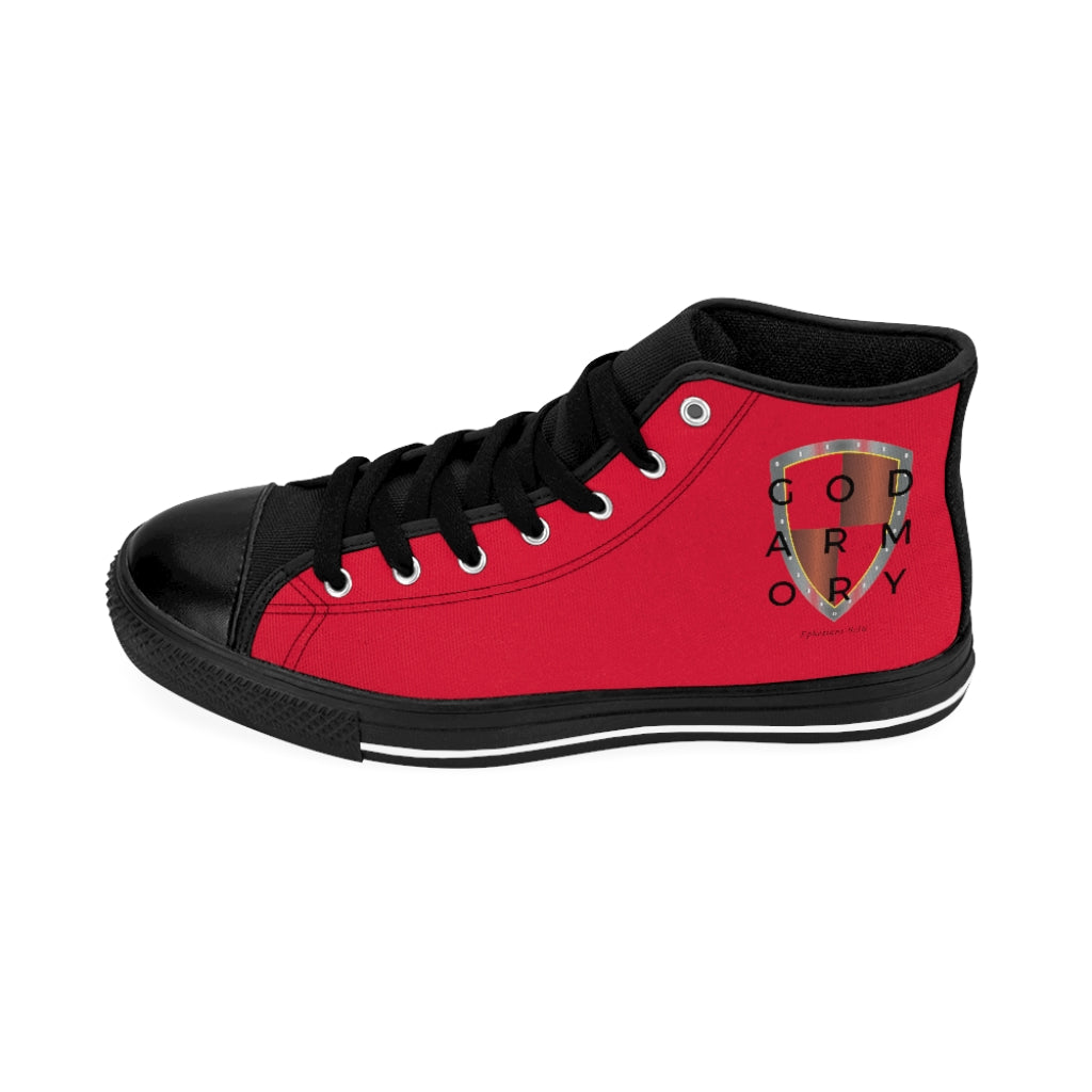 God Armory Shield Men's High-top Shoes of Peace - Red