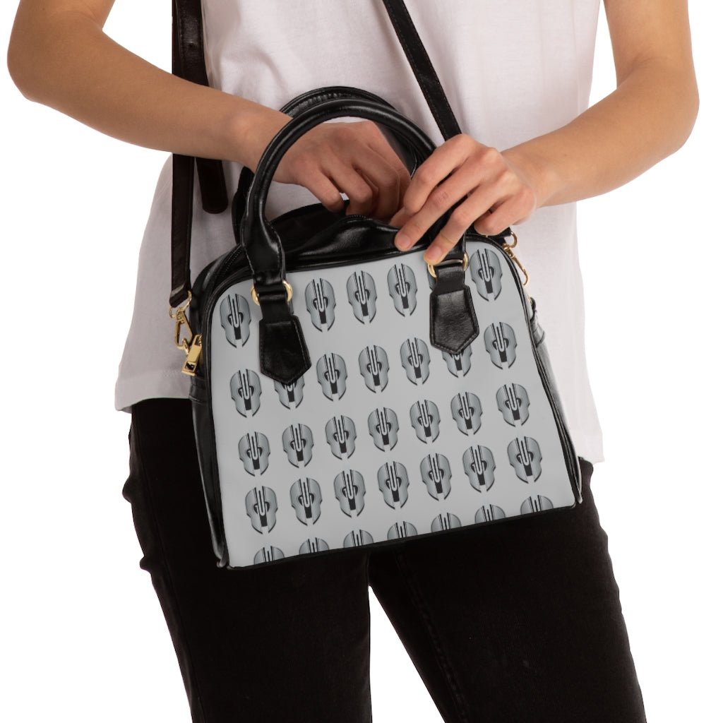 God Armory Pattern Shoulder Handbag