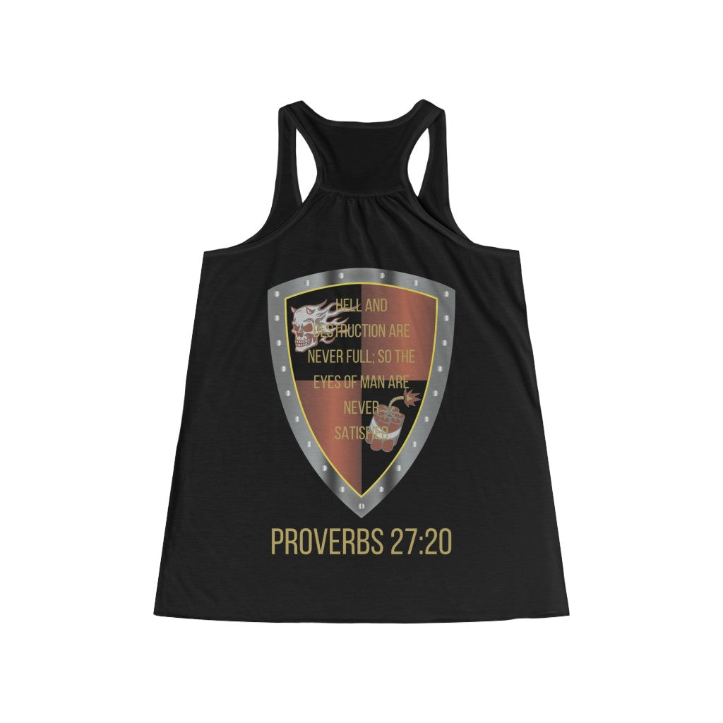 Proverbs 27:20 Shield of Faith Flowy Racerback Tank